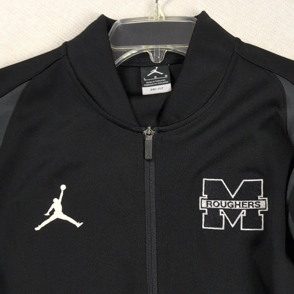 Jordan Mens Muskogee Roughers Dri-FIT Full Zip Track Jacket Large Athletic Black